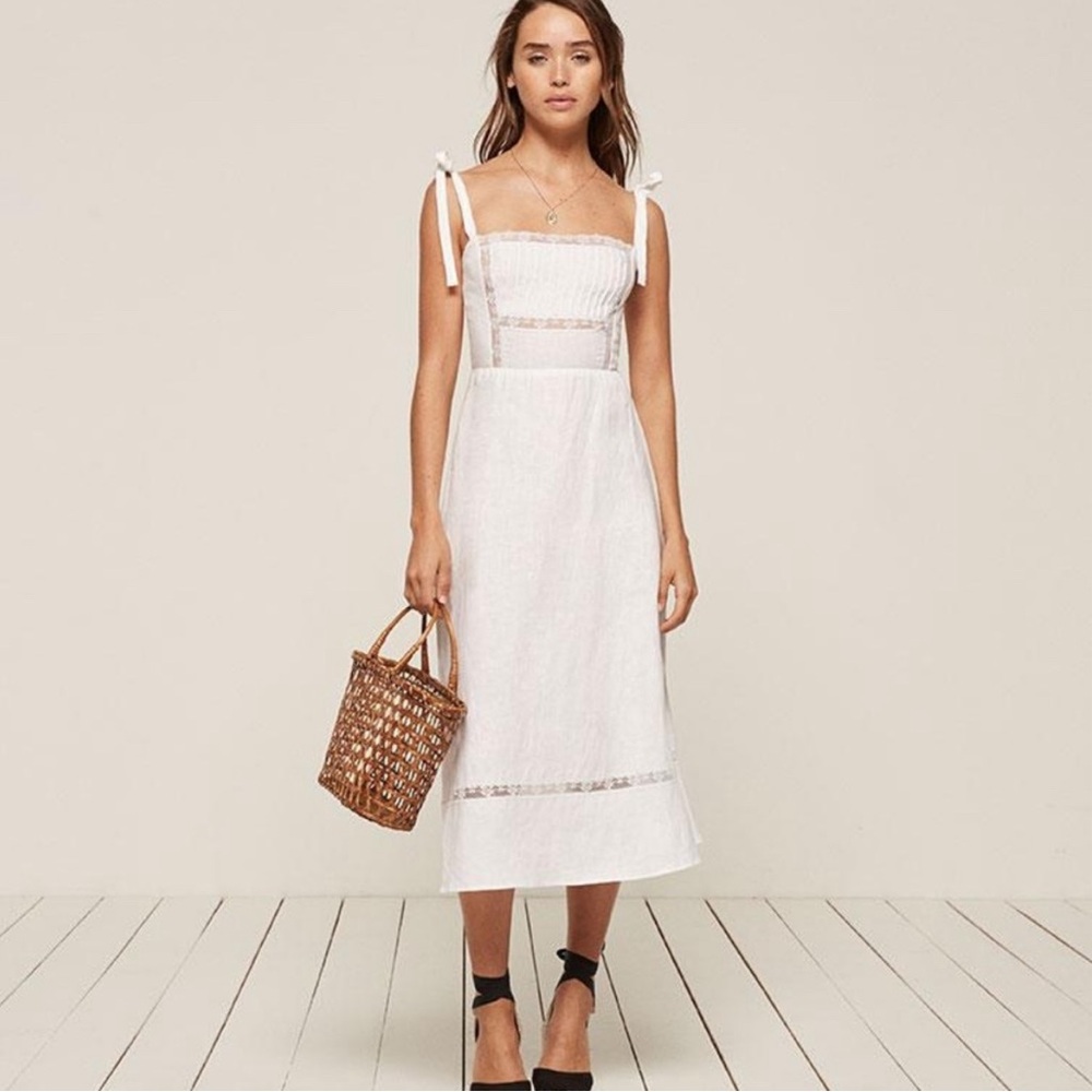 Reformation Dakota White Midi Dress size 2